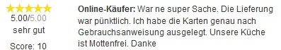 War ne super Sache. Die Lieferung war pünktlich. ich habe die Karten genau nach Gebrauchsanweisung ausgelegt. Unsere Küche ist Mottenfrei. Danke